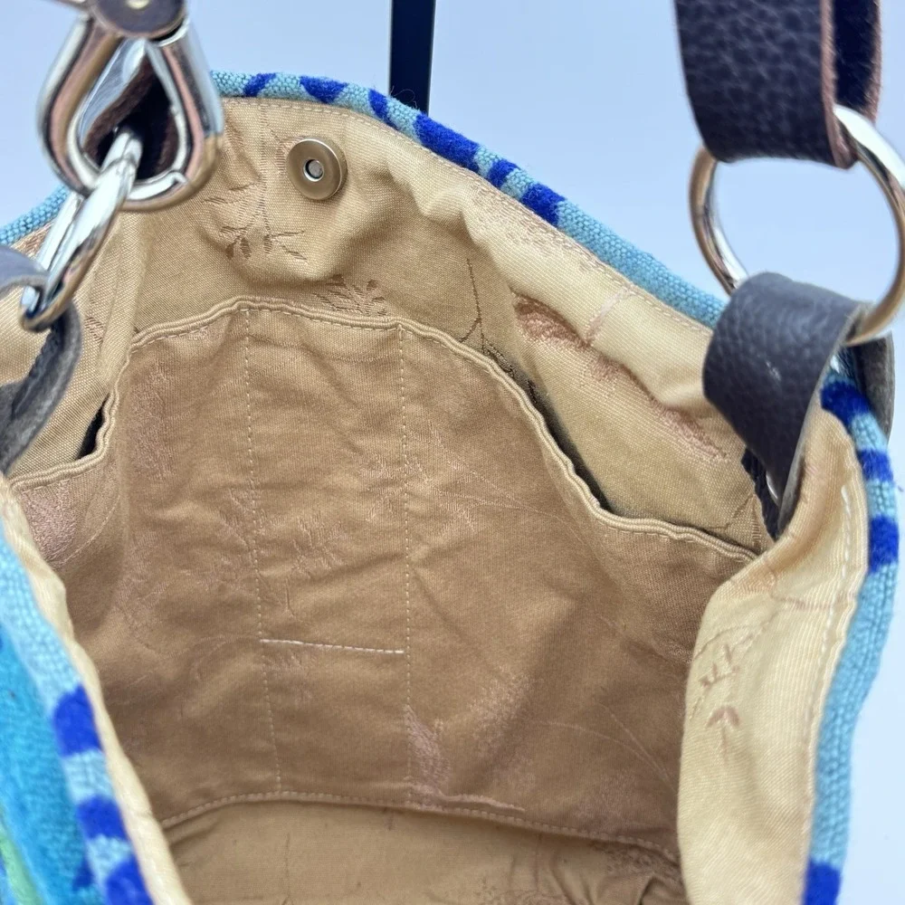 Custom Pendleton Upcycled Leather & Wool Nan-Made Pecos Hobo Crossbody Tote‎ Bag